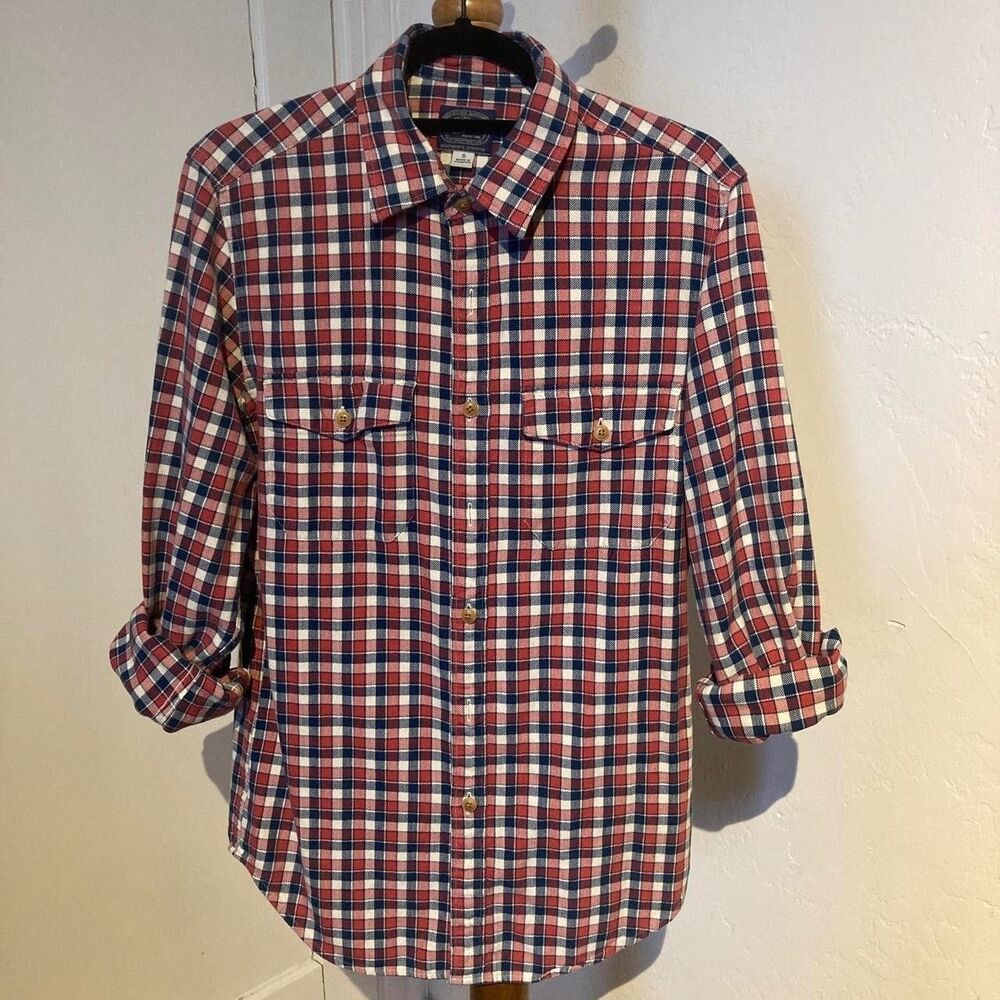 J.Crew Men's Plaid Flannel Button-Down Shirt Long Sleeve